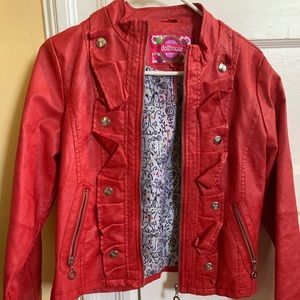 DOLLHOUSE RED Leather Jacket for GIRLS/JUNIORS